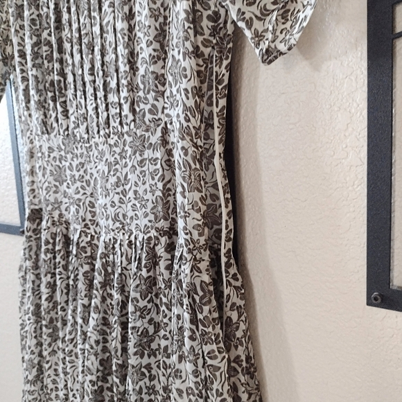 Christy Dawn Winslet Dress Jasmine Rye Brown Cream Floral Print 100% Silk Size S - Picture 5 of 15